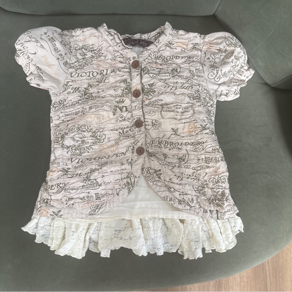 Mustard Pie Kids Printed Button-Up Shirt size 6